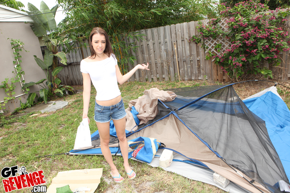 Couple camping in the backyard takes some naughty ...