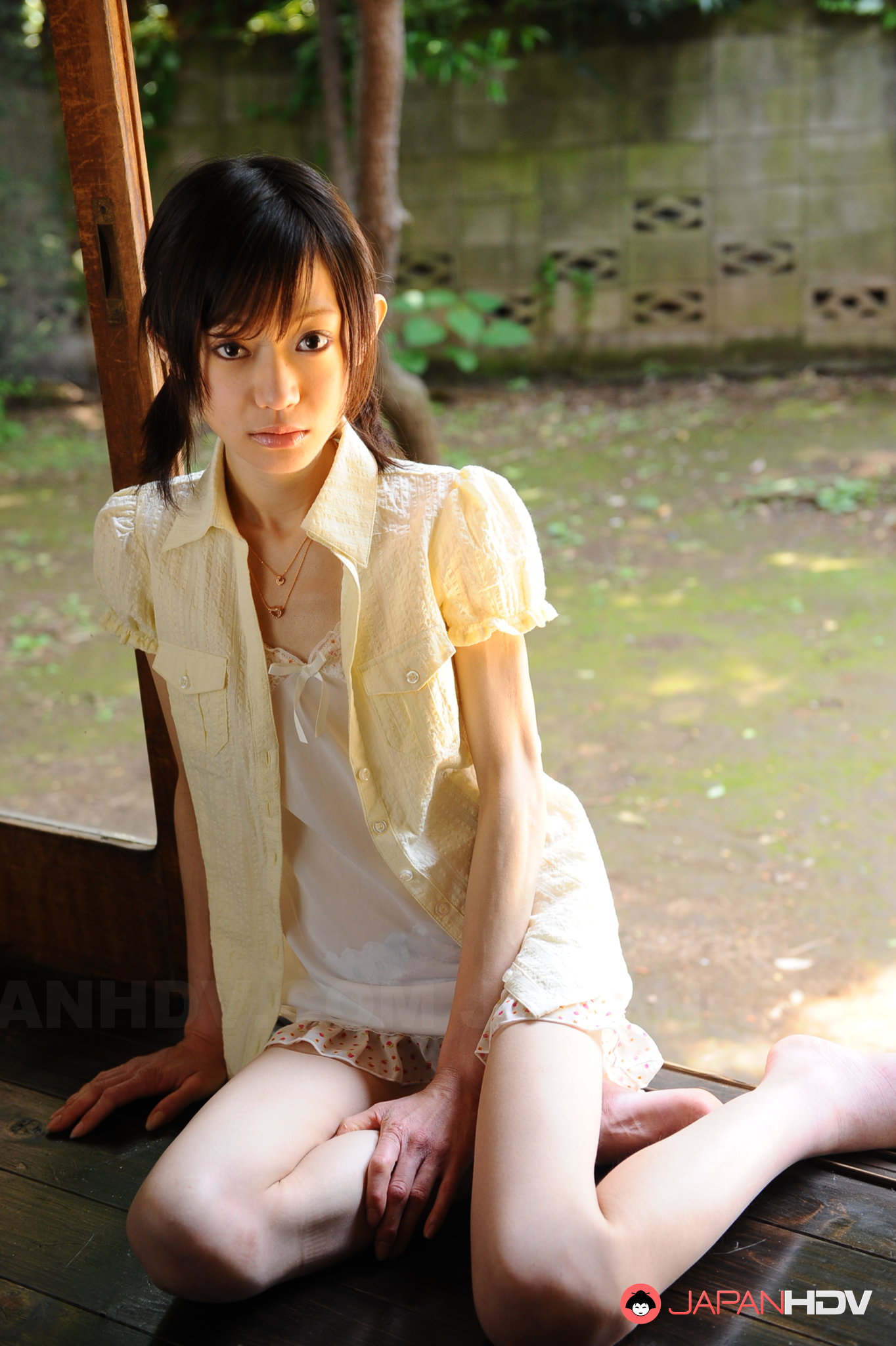 Petite Japanese Shaved - Petite Japanese teen Aoba Itou poses in a sexy slip and ...