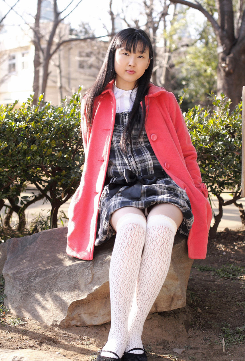 Asian Girl Thigh High Stockings - Thigh high socks and a super cute plaid dress look lovely on ...